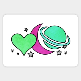 Love, Moon, Saturn Sticker